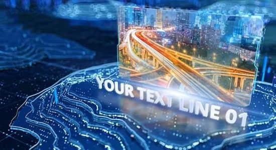 AE模板-科技感空间切换公司企业图文展示介绍片头 Topo Slideshow