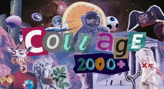 AE脚本-2000种人物眼耳口鼻手头发风景花朵动物食物交通物品复古贴纸定格动画预设 Collage Pack V2.1 AE脚本-2000种人物眼耳口鼻手头发风景花朵动物食物交通物品复古贴纸定格动画预设 Collage Pack V2.1