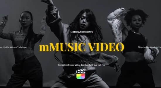 FCPX插件-短视频音乐MV宣传文字标题转场预设特效包装动画 mMusic Video 1