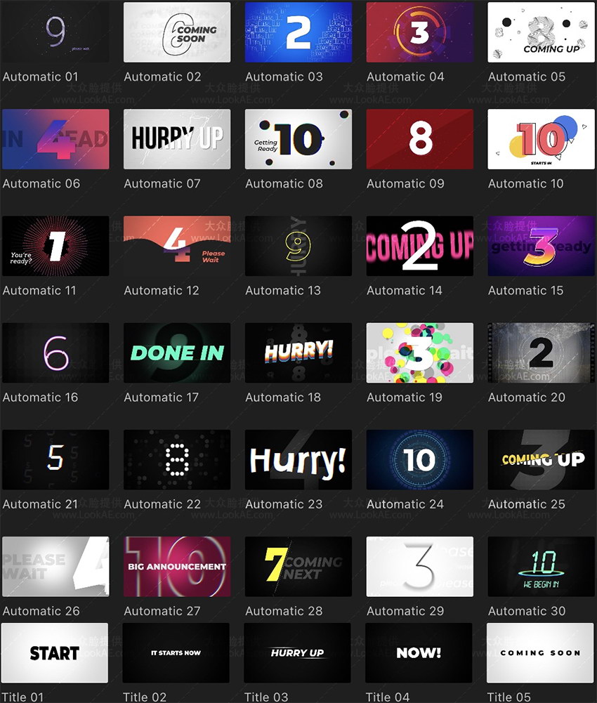 FCPX插件-65个创意数字倒计时开场片头动画 Countdown FCPX插件-65个创意数字倒计时开场片头动画 Countdown