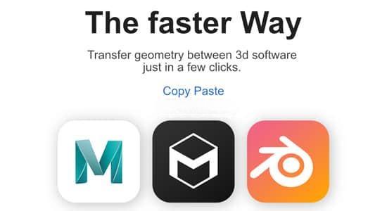 Blender/C4D/Maya快速复制粘贴模型互导插件 Quick Copy Paste