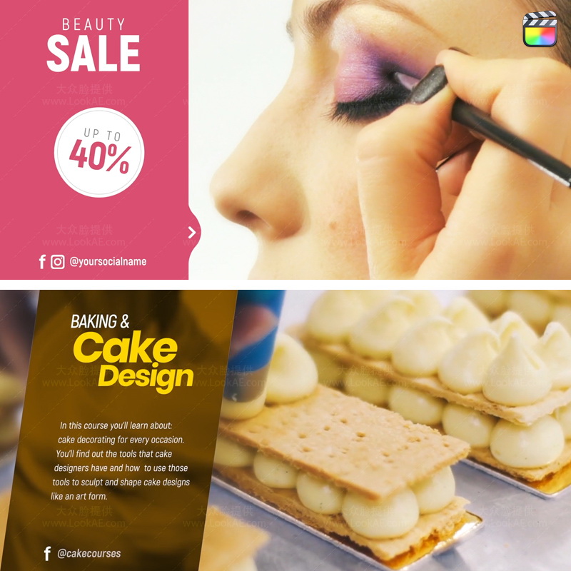 FCPX插件-30组侧边栏文字信息介绍展示动画预设 第3季