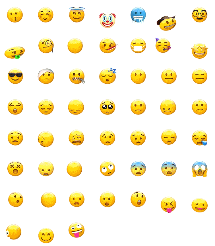 视频素材-150个卡通可爱Emoji表情循环动画(有透明通道)