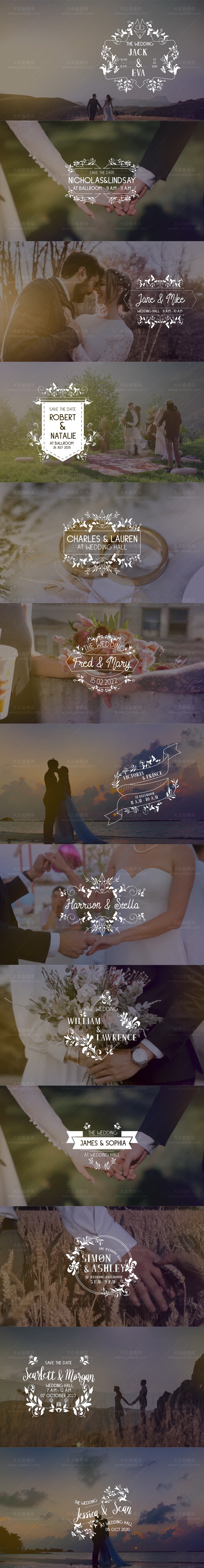 中文版FCPX插件-40种小清新爱情线条图形婚礼文字标题动画 第十季 中文版FCPX插件-40种小清新爱情线条图形婚礼文字标题动画 第十季