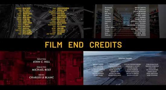 PR预设-83个电影片头片尾滚动介绍文字标题动画 Film End Credits PR预设-83个电影片头片尾滚动介绍文字标题动画 Film End Credits