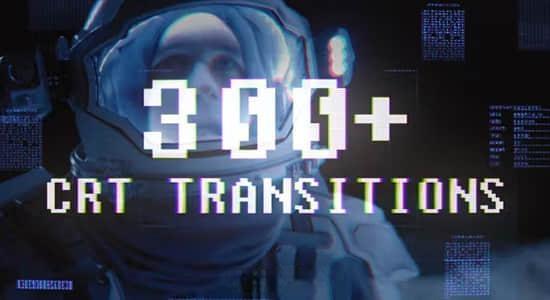 AE脚本-300种复古画面故障损坏干扰视频转场预设 CRT Transitions