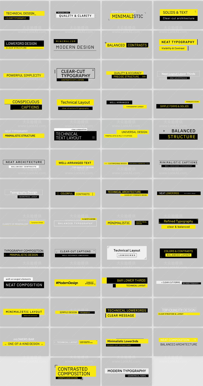 FCPX插件-50种现代设计精美轻巧字幕条标题动画