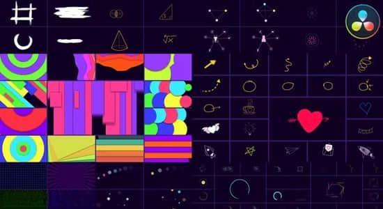 达芬奇模板-100个动态图形元素动画 Shape Elements Pack 达芬奇模板-100个动态图形元素动画 Shape Elements Pack