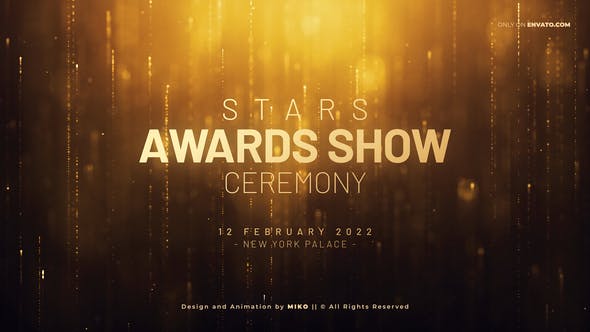 AE模板-华丽金色颁奖典礼人物介绍文字标题开场片头 Awards Opener AE模板-华丽金色颁奖典礼人物介绍文字标题开场片头 Awards Opener