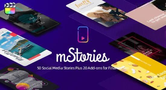 FCPX插件-70个社交媒体竖屏排版封面海报宣传设计包装动画 mStories 1 FCPX插件-70个社交媒体竖屏排版封面海报宣传设计包装动画 mStories 1