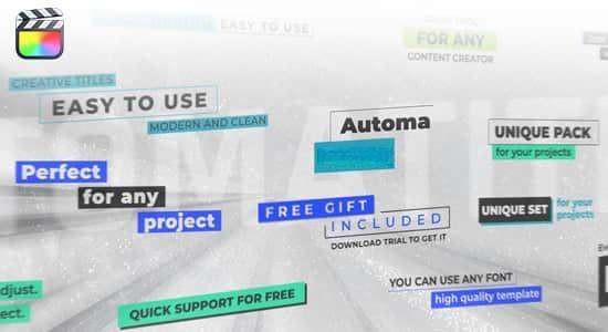FCPX插件-30种文字标题自适应底栏边框排版动画 Automatitles FCPX插件-30种文字标题自适应底栏边框排版动画 Automatitles