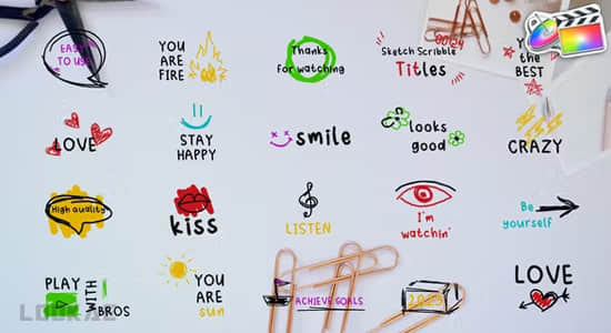 FCPX插件-20种手绘涂鸦潦草文字标题动画 Sketch Scribble Titles FCPX插件-20种手绘涂鸦潦草文字标题动画 Sketch Scribble Titles