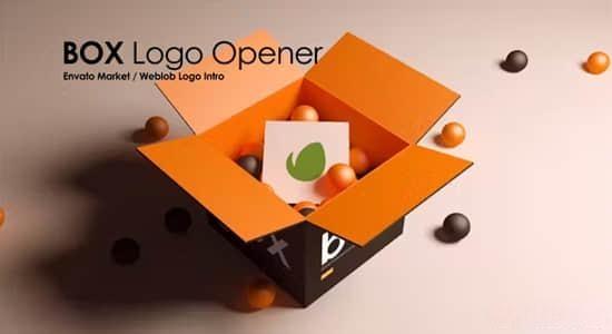 三维立体盒子打开LOGO标志展示开场片头AE模板 Box Product Logo
