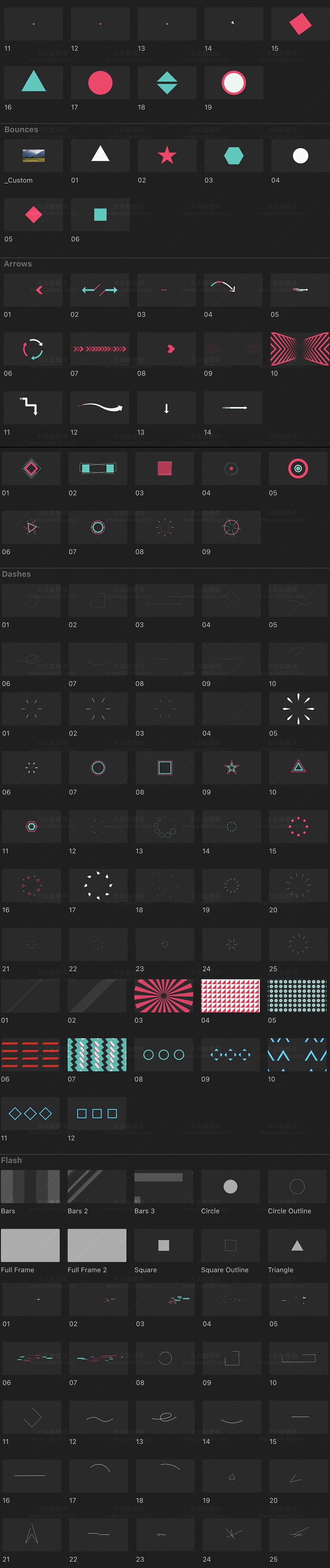 FCPX插件-200个动态图形线条圆圈爆炸箭头元素MG动画 第1季 FCPX插件-200个动态图形线条圆圈爆炸箭头元素MG动画 第1季