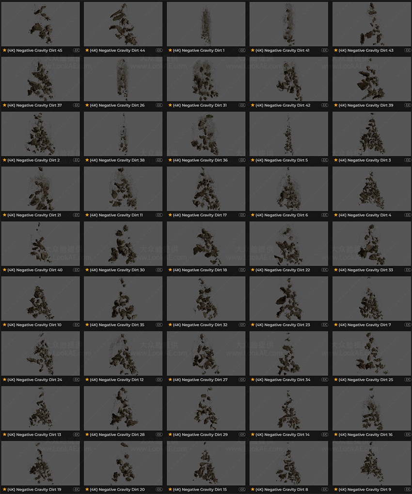 45个泥土慢速破碎崩塌失重漂浮坠落动画4K视频素材 Negative Gravity (有透明通道)