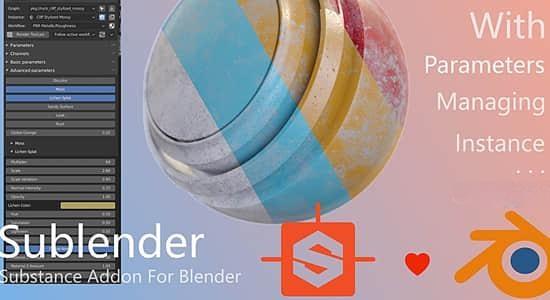 Blender插件-与Subtance软件桥接联动实时更新工具 Sublender: Substance For Blender v2.0.3