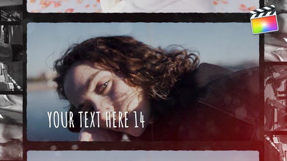 FCPX模板-甜蜜回忆浪漫爱情复古电子相册照片展示片头Beautiful Memory