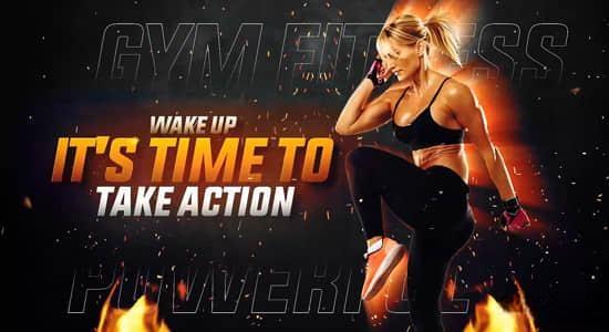 AE模板-体育赛事健身锻炼图文博客介绍促销展示开场动画