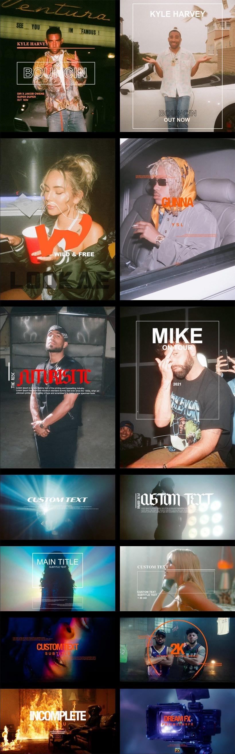 PR模板/FCPX插件/PS模板-30组冲击感十足音乐电影海报文字标题排版设计 Cinematic Title Pack PR模板/FCPX插件/PS模板-30组冲击感十足音乐电影海报文字标题排版设计 Cinematic Title Pack