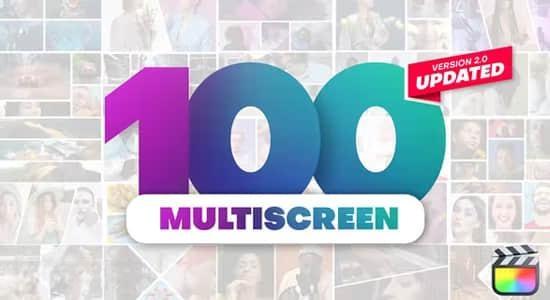 FCPX插件-100个动态分屏多画面网格排列组合动画预设 Multiscreen Pack V2.0