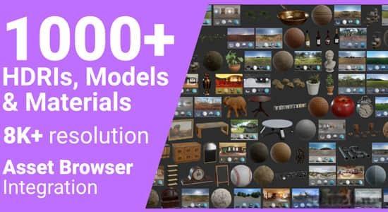 Blender插件-1000种HDRI材质模型预设库 Poly Haven Asset Browser v1.1.7