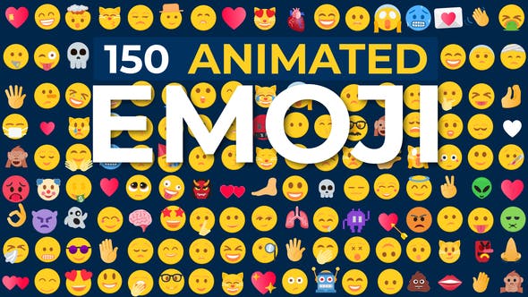 AE模板-150个扁平化Emoji表情动画包 Animated Emoji Pack v6.0 AE模板-150个扁平化Emoji表情动画包 Animated Emoji Pack v6.0