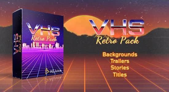 复古老录像带背景文字标题动画AE/PR模板 VHS Retro Pack 复古老录像带背景文字标题动画AE/PR模板 VHS Retro Pack