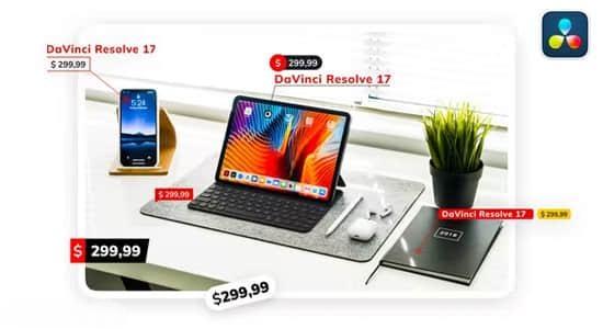 45种呼出指示线标签文字标题展示动画达芬奇模板 Price Tags & Call Outs