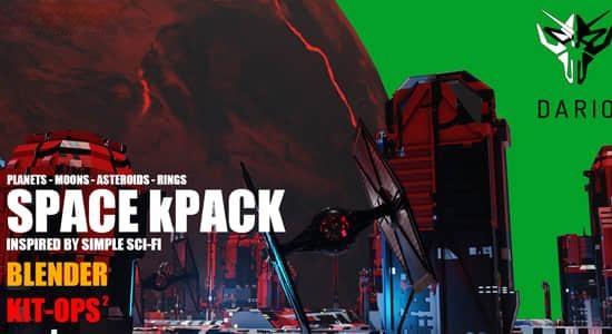 Blender插件-科幻太空星球三维场景生成器 Kit Ops – Space Kpack + 视频教程 Blender插件-科幻太空星球三维场景生成器 Kit Ops – Space Kpack + 视频教程