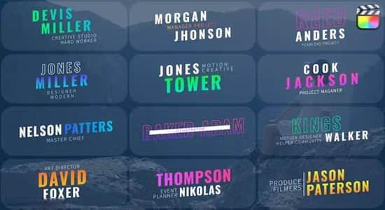 FCPX插件-12个现代彩色文字标题排版动画 Colorful Lower Thirds FCPX插件-12个现代彩色文字标题排版动画 Colorful Lower Thirds