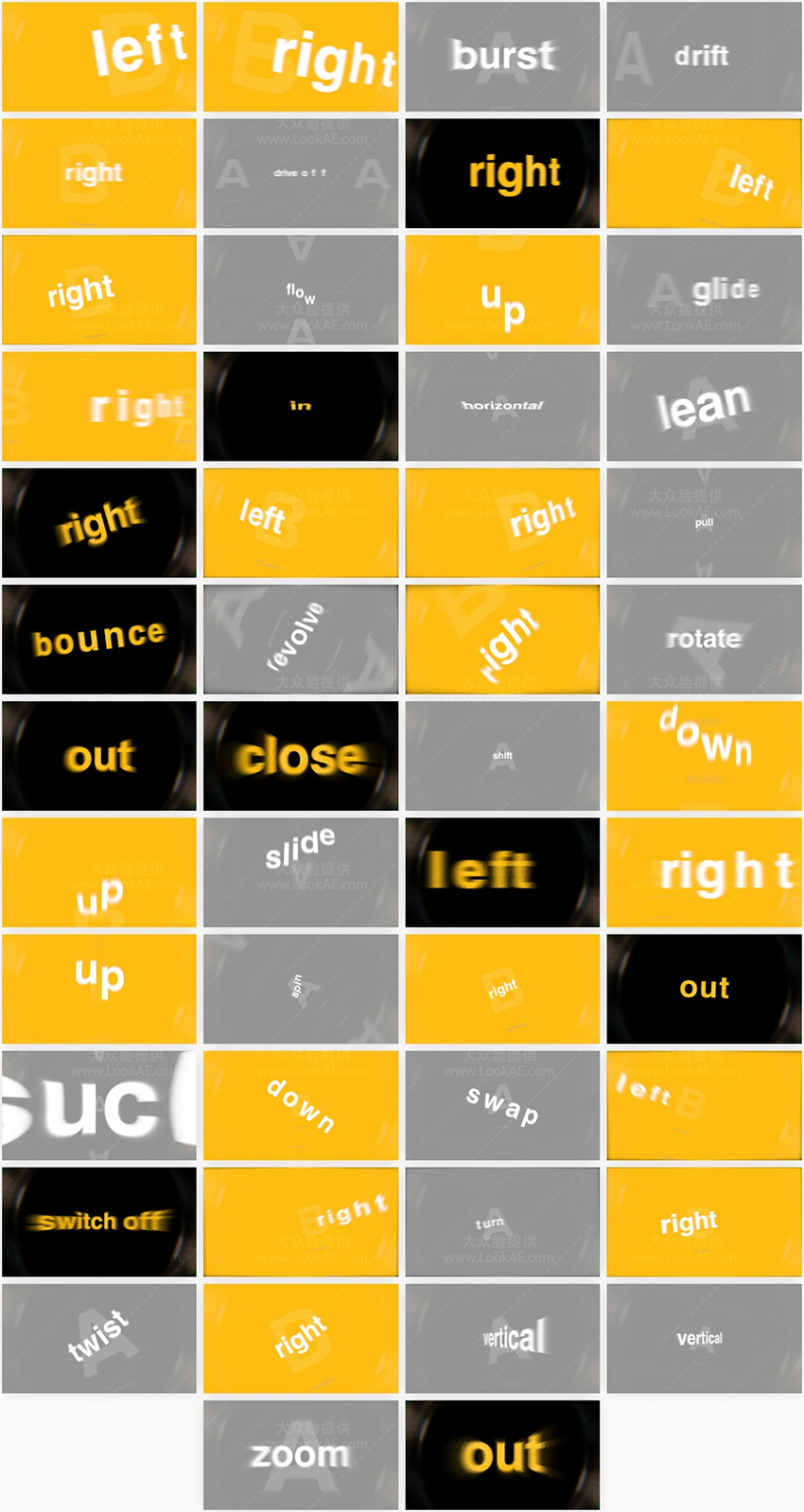 FCPX插件-50个动态快闪缩放移动旋转文字标题转场预设 FCPX插件-50个动态快闪缩放移动旋转文字标题转场预设