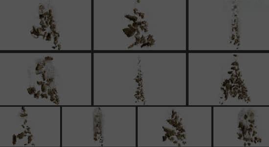 45个泥土慢速破碎崩塌失重漂浮坠落动画4K视频素材 Negative Gravity (有透明通道)