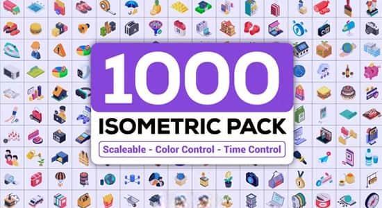 1000个日常生活等距图标动画AE模板 Isometric Icons Pack 1000个日常生活等距图标动画AE模板 Isometric Icons Pack