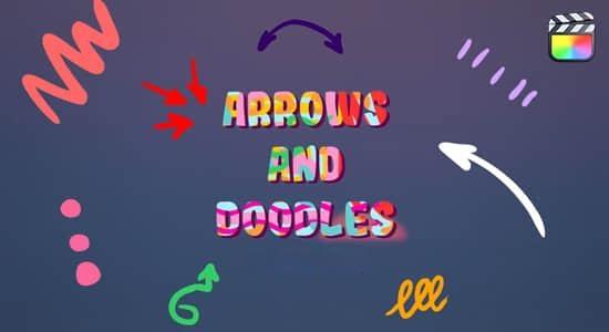 FCPX插件-40个手绘线条涂鸦箭头图形动画 Arrows And Doodles Animations