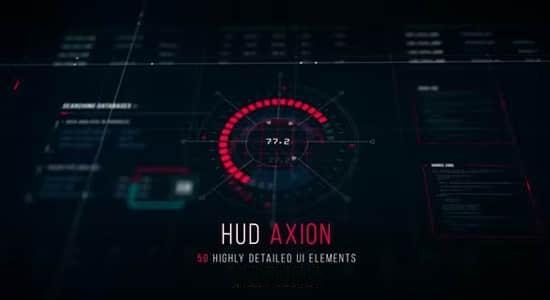 AE模板-50组科幻HUD图形元素动画 Sci-Fi HUD - Axion