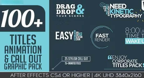 AE模板-100种文字标题排版动画效果 Titles Animation Graphic Pack V3 AE模板-100种文字标题排版动画效果 Titles Animation Graphic Pack V3