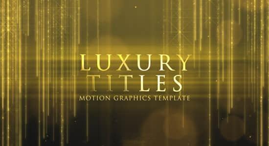 PR模板-优雅金色粒子背景颁奖文字标题开场片头 Luxury Titles