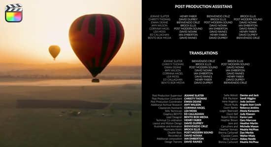 FCPX插件-28个电影结束演职人员介绍滚动字幕标题动画 FCPX插件-28个电影结束演职人员介绍滚动字幕标题动画