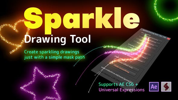 AE脚本-自定义MASK路径闪光生成器 Sparkle Drawing Tool AE脚本-自定义MASK路径闪光生成器 Sparkle Drawing Tool