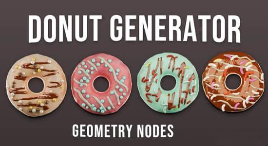 Blender预设-三维甜甜圈生成器资产 Procedural Donut Geometry Nodes Blender预设-三维甜甜圈生成器资产 Procedural Donut Geometry Nodes
