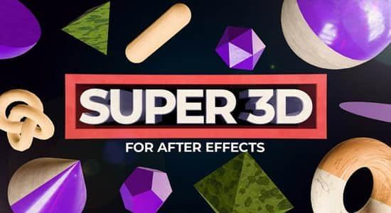 AE脚本-三维模型直接导入添加纹理材质 Super 3D V1.4.0 AE脚本-三维模型直接导入添加纹理材质 Super 3D V1.4.0