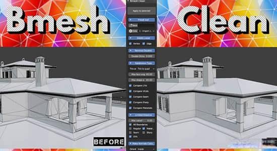 Blender插件-多余网格清理优化工具 Bmesh Clean V1.1.203 Blender插件-多余网格清理优化工具 Bmesh Clean V1.1.203