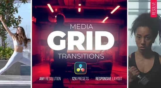 达芬奇模板-网格拼贴多画面视频分屏转场动画预设+无水印原版音乐 达芬奇模板-网格拼贴多画面视频分屏转场动画预设+无水印原版音乐