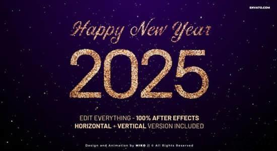 AE模板-数字倒计时粒子消散2025新年开场片头+原版无水印音乐 AE模板-数字倒计时粒子消散2025新年开场片头+原版无水印音乐