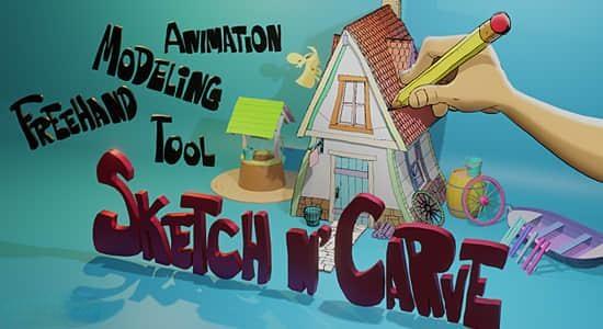 手绘几何图形三维建模Blender插件 Sketchn’carve v4.2.0 手绘几何图形三维建模Blender插件 Sketchn’carve v4.2.0