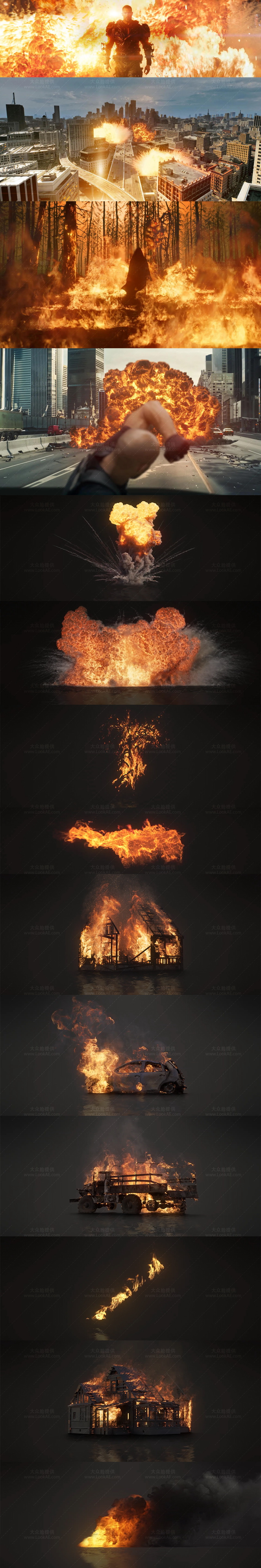 4K视频素材-146个电影大片火焰燃烧爆炸特效合成动画 有透明通道 4K视频素材-146个电影大片火焰燃烧爆炸特效合成动画 有透明通道