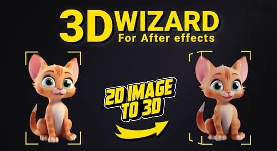 AE脚本-人工智能将2D图像转换成3D模型 3D Wizard V1.4.6 Win+使用教程 AE脚本-人工智能将2D图像转换成3D模型 3D Wizard V1.4.6 Win+使用教程