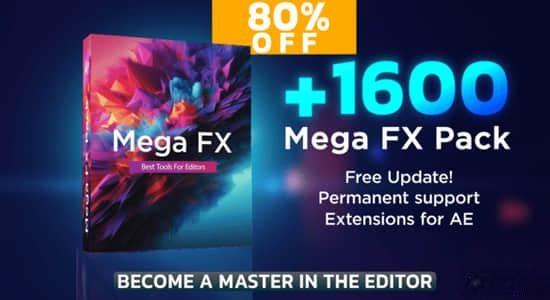AE脚本-1600个终极视觉特效和转场合集预设包 Mega FX Pack AE脚本-1600个终极视觉特效和转场合集预设包 Mega FX Pack