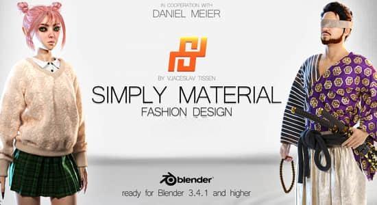 人物服装图案纹理设计Blender插件 Simply Material v1.6+贴图预设包+使用教程 人物服装图案纹理设计Blender插件 Simply Material v1.6+贴图预设包+使用教程