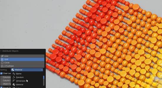 Blender插件-分类排列工具 Distribute & Sort Tool V1.0.7